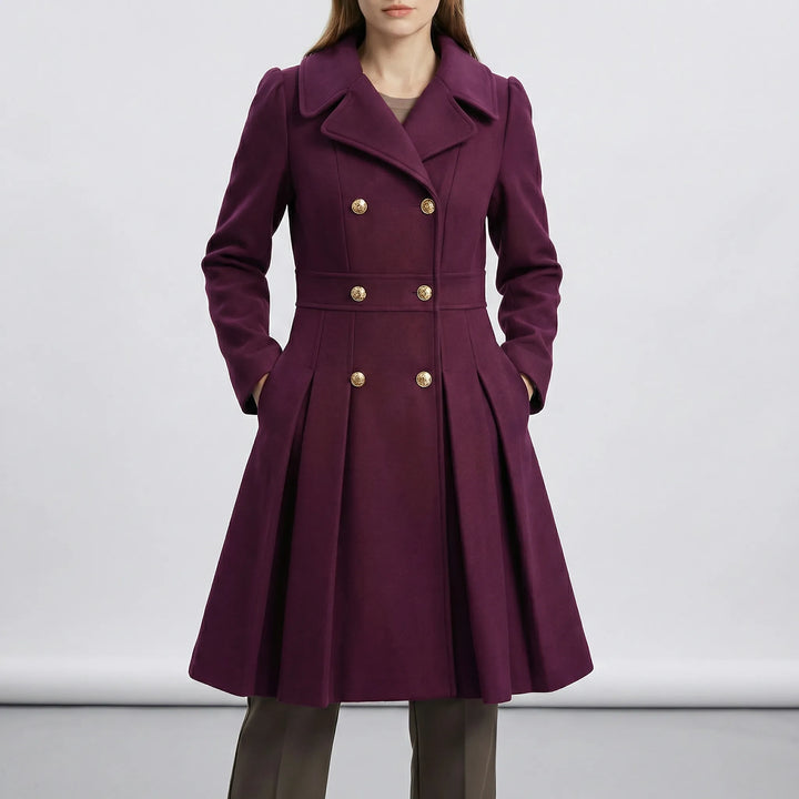 Close-up of double breasted buttons on women short coat