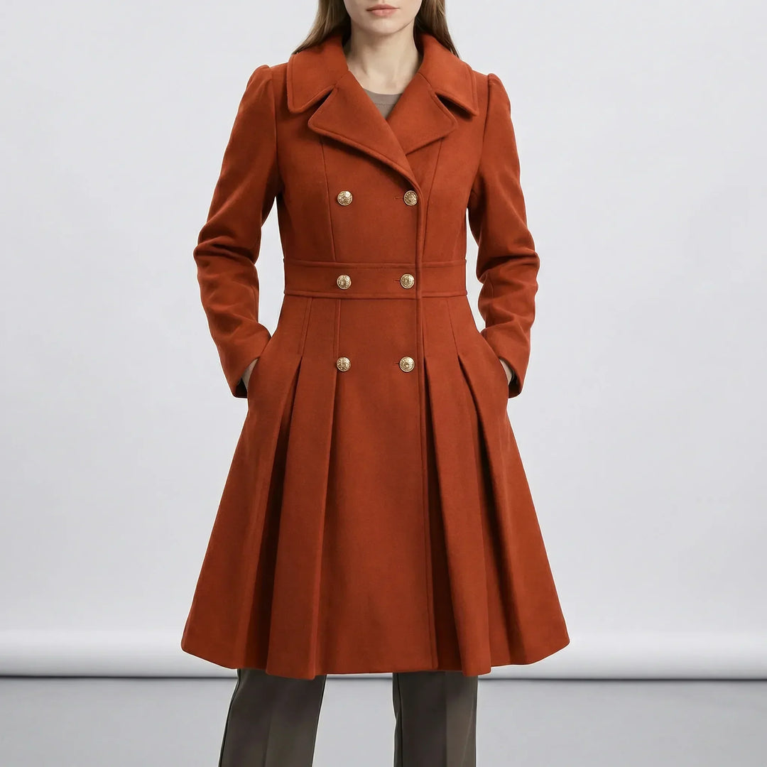 Double breasted winter jacket in ladies fashion outerwear style