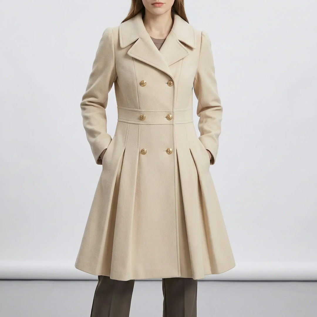Short coat for women featuring classic tailored lapels