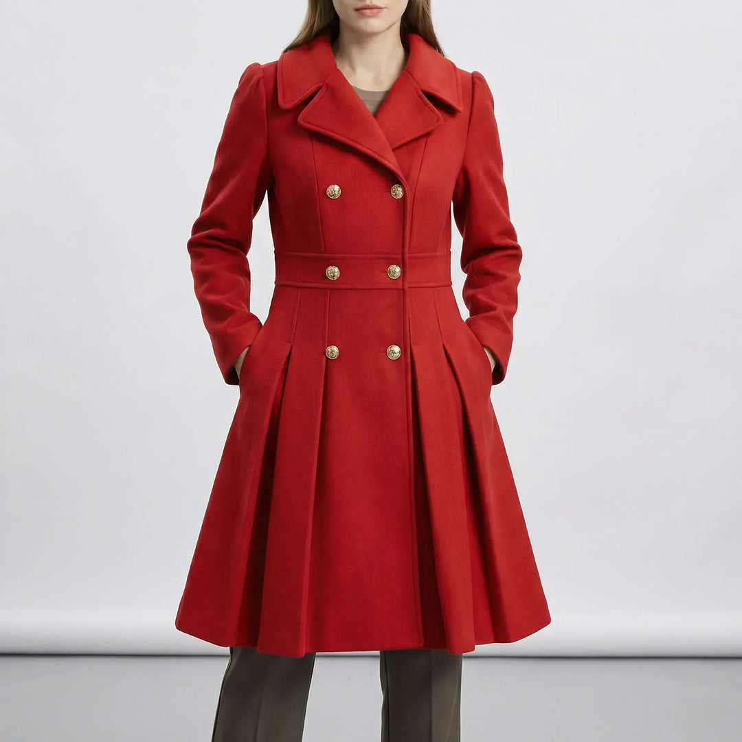 A-line coat design showcasing elegant winter outerwear fit