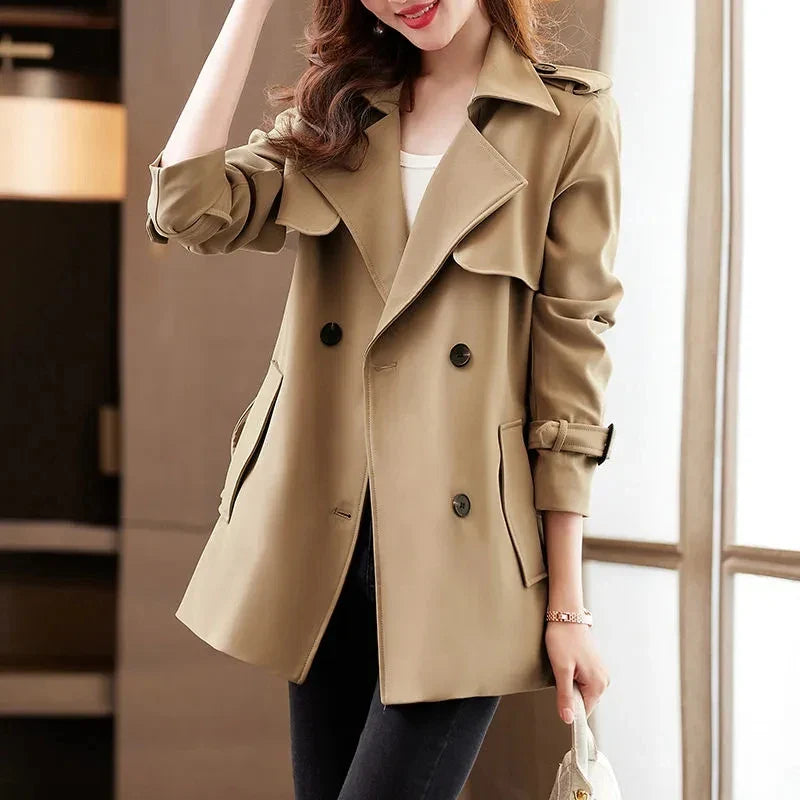 Zarelle | Women’s Double Breasted Belted Trench Coat