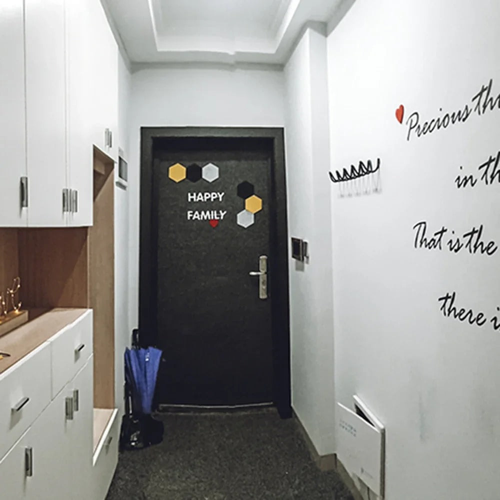 Metal wall hook wave design hallway storage viewed from the side