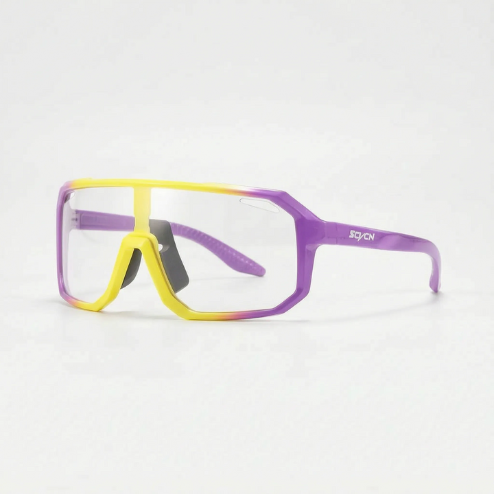 Unisex aero gleam photochromic full frame sports sunglasses side view for cycling