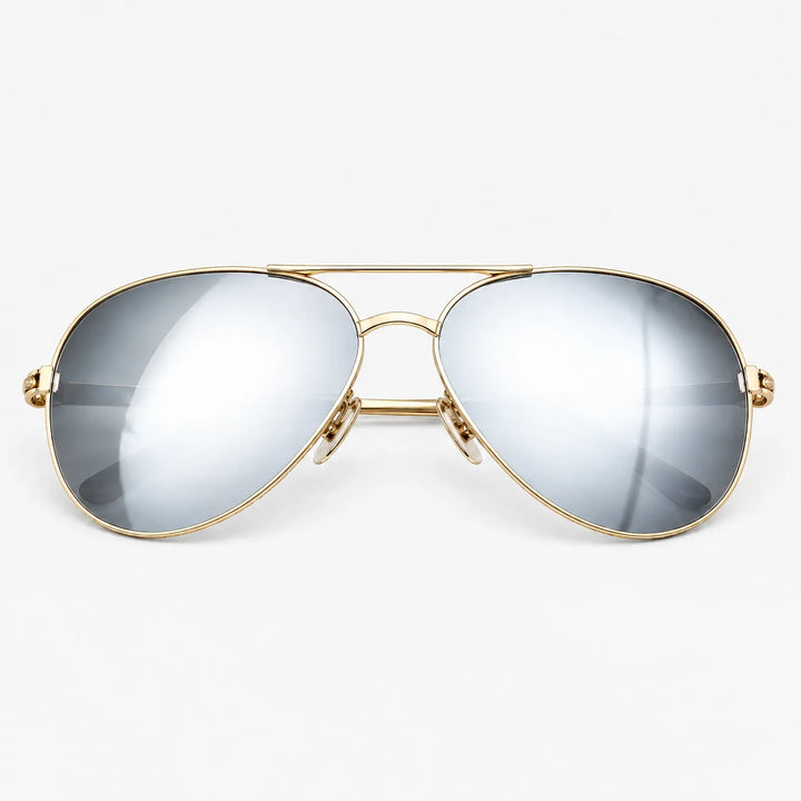 Unisex classic aviator sunglasses with polarized lenses and metal frame