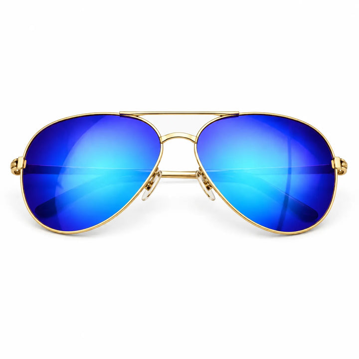 Side profile of pilot glasses showing sleek arms and UV protection eyewear