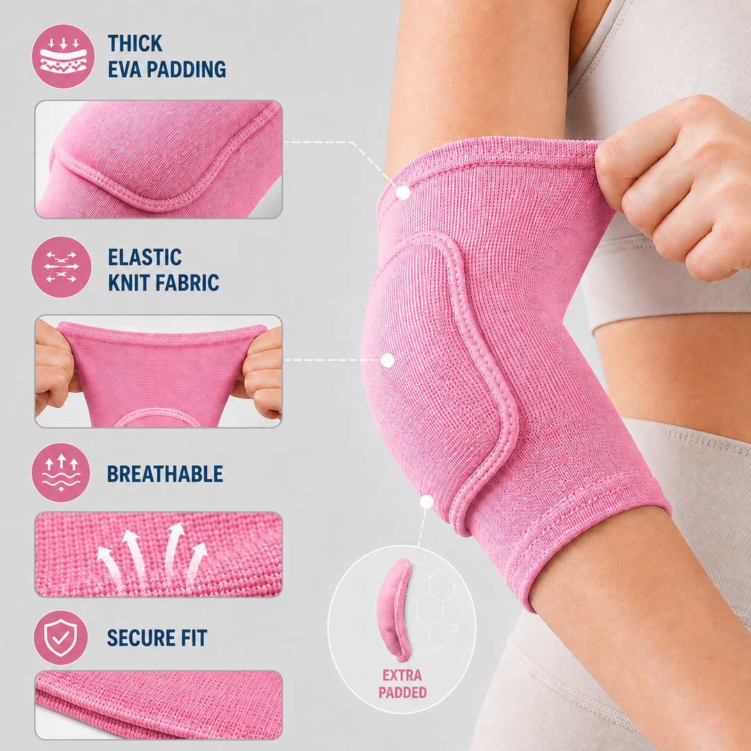 Unisex elastic padded elbow sleeve for sports joint protection and athletic support