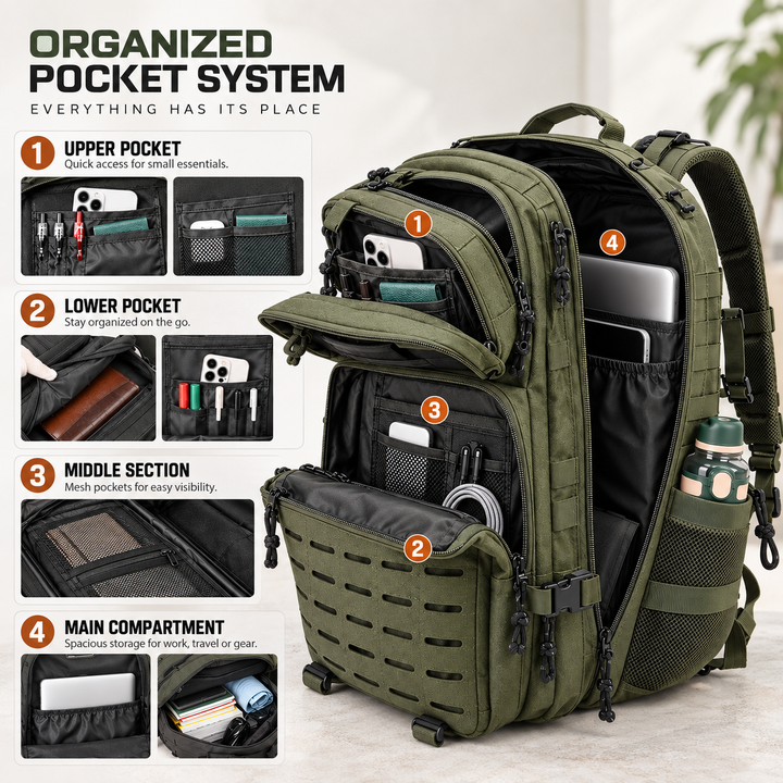 Outdoor backpack padded shoulder strap detail for enhanced carrying comfort