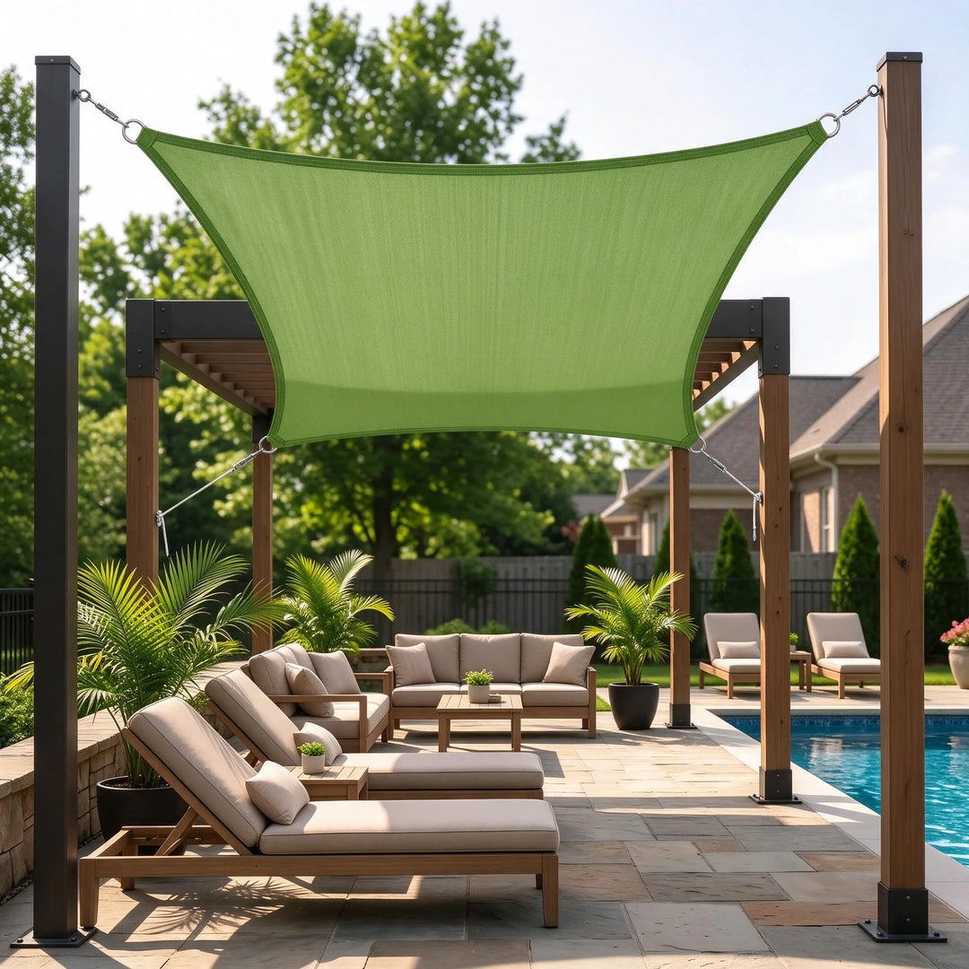 Water repellent sun shade sail for backyard patio and outdoor awning use