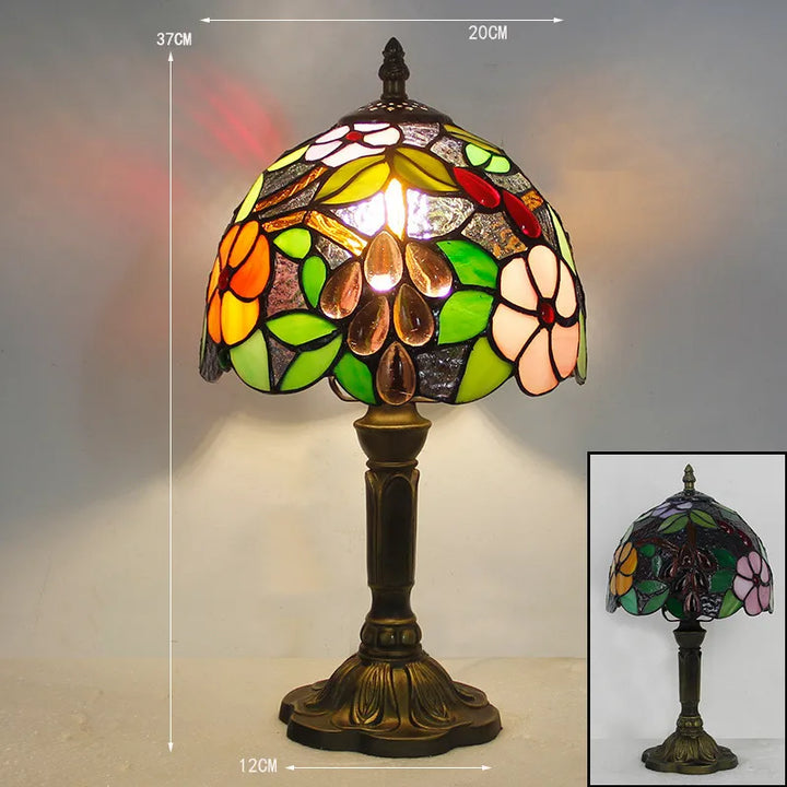 Elegant vintage home decor table lamp with intricate glass pattern