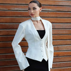 Blythe | Women’s V Neck Slim Fit Blazer Top
