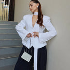 Blythe | Women’s V Neck Slim Fit Blazer Top