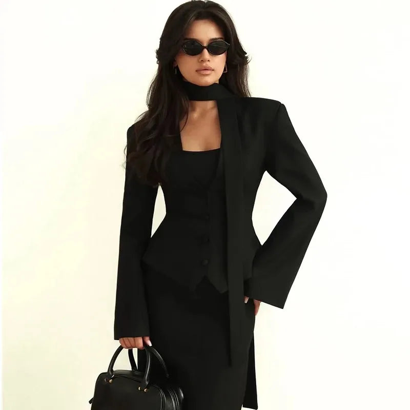 Blythe | Women’s V Neck Slim Fit Blazer Top