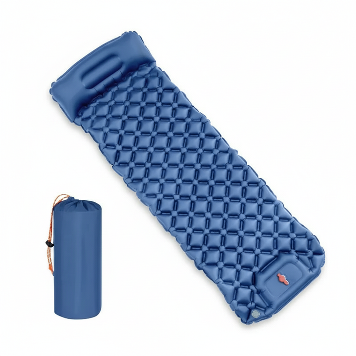 Close-up of durable valve on the inflatable mattress for fast and easy outdoor sleep setup