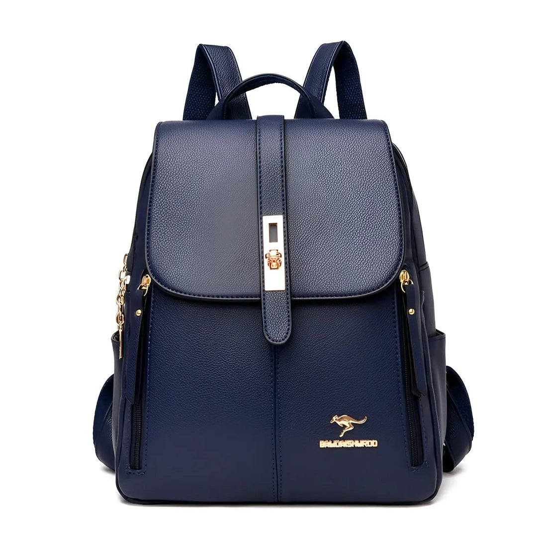 Back view of the luxury daily backpack displaying ergonomic design
