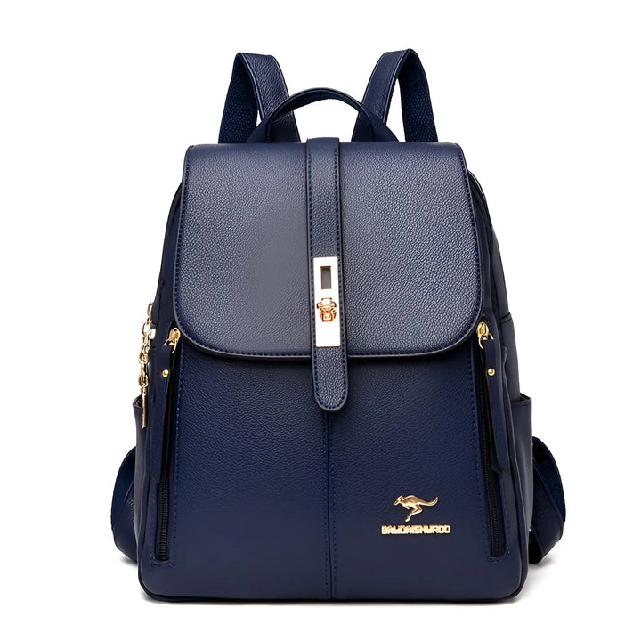 Back view of the luxury daily backpack displaying ergonomic design
