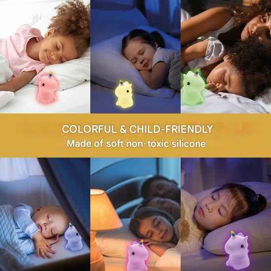 Nursery lighting with color changing led unicorn night light