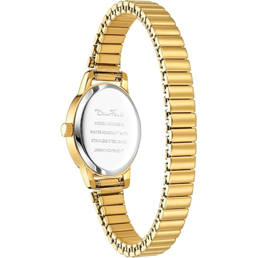 Elegant jewelry watch for women with gold finish and small dial