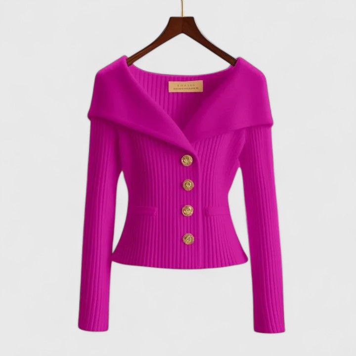 Jessulva | Women’s Ribbed Collar Cardigan
