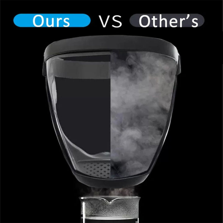 Durable protective mask and full face shield angled for safety assessment