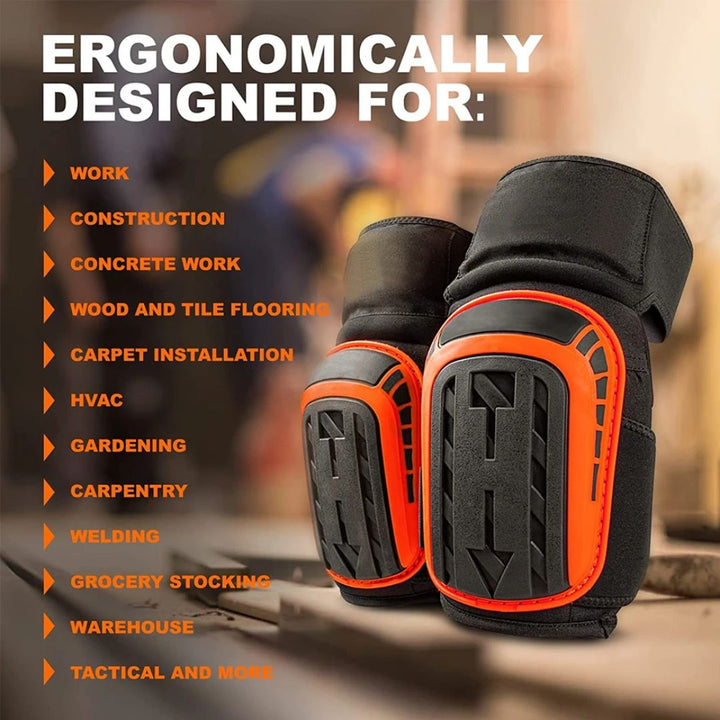 Complete set of unisex heavy-duty work knee pads with adjustable straps