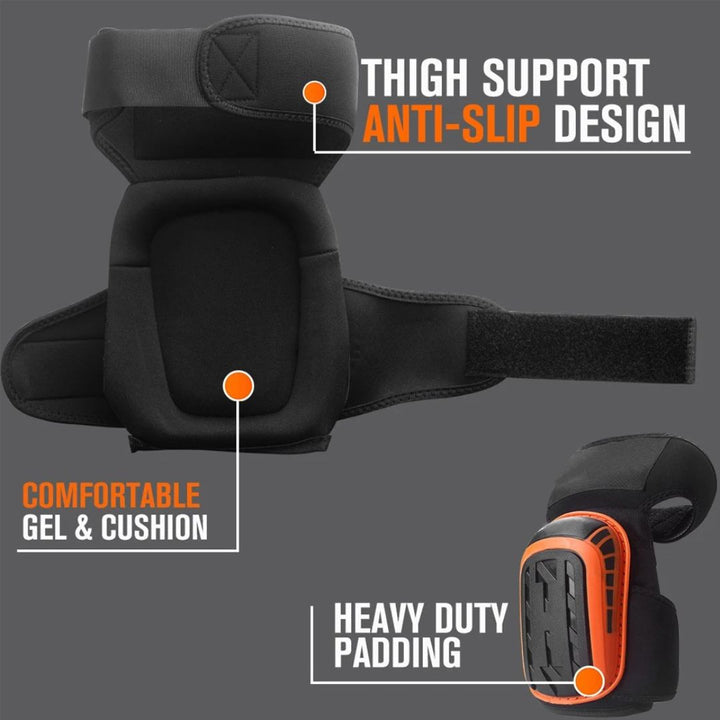 Anti-scratch protective shell on professional flooring knee pads
