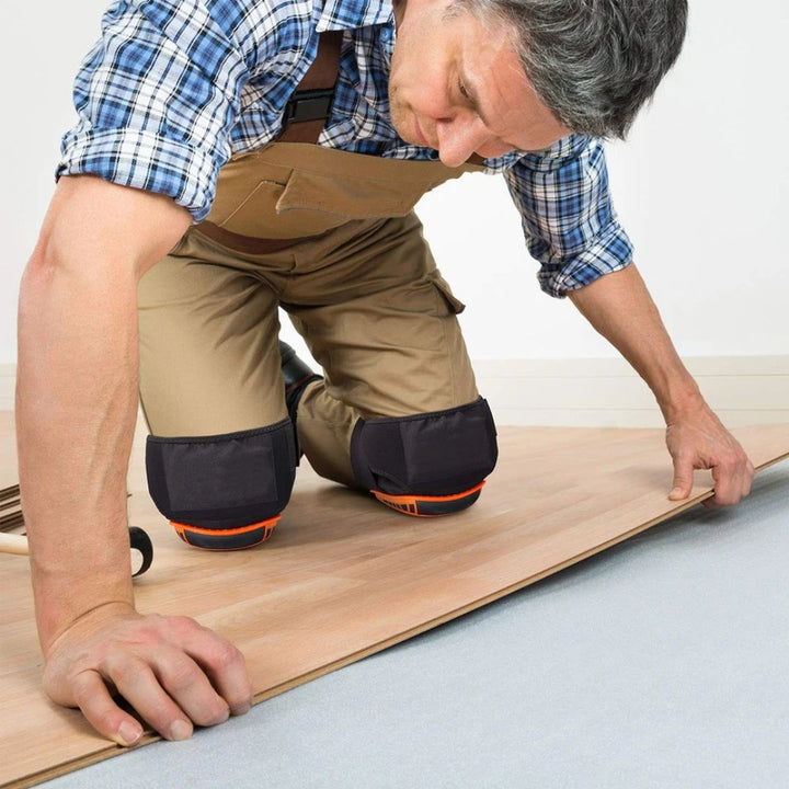 Side profile of ergonomic knee pads showing contour design for work gear