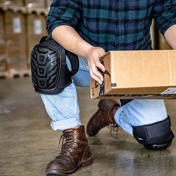 Durable protective knee pads featuring secure adjustable straps for all-day wear