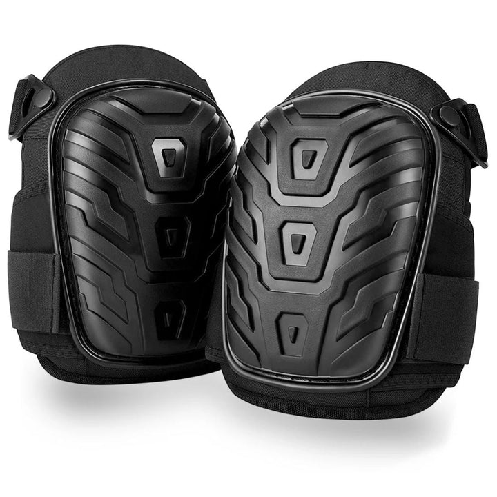 Pair of all-black professional heavy-duty work knee pads