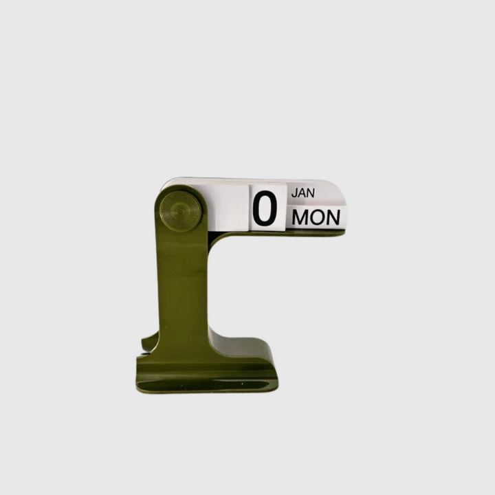Perpetual calendar desktop organizer in a sleek modern design