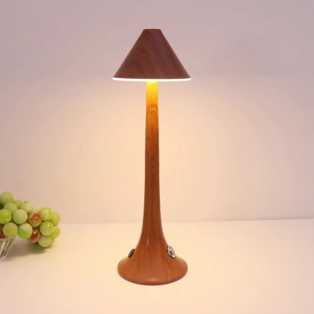 Stylish mushroom shaped table lamp adding cozy ambiance to a stylish interior
