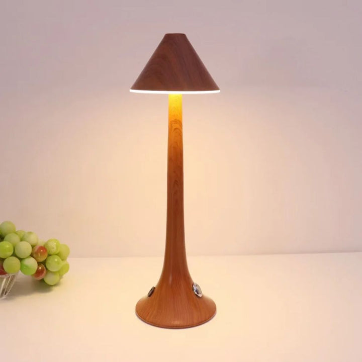 Stylish mushroom shaped table lamp adding cozy ambiance to a stylish interior