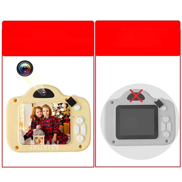 Children photography camera in khaki with cute silicone protective case