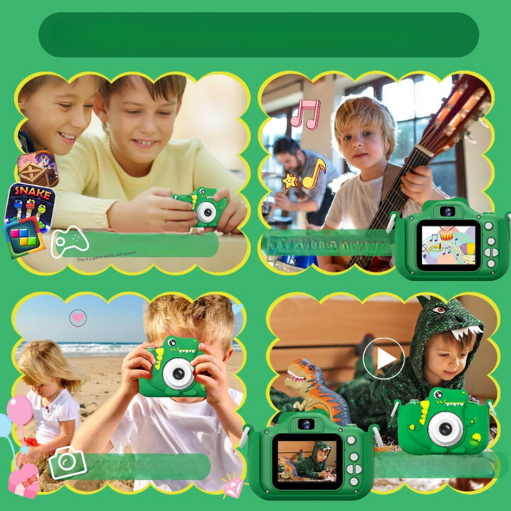 Child-friendly HD video recorder with dinosaur design as a gift for kids