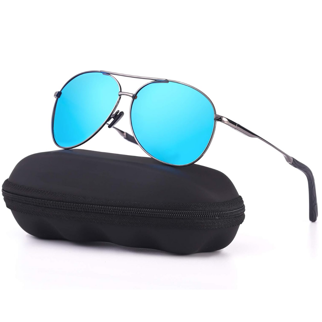 Durable metal frame unisex polarized sunglasses for outdoor wear