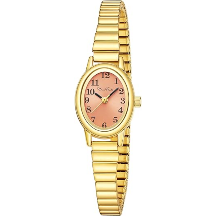Minimalist women's watch with delicate dial and stretch metal band