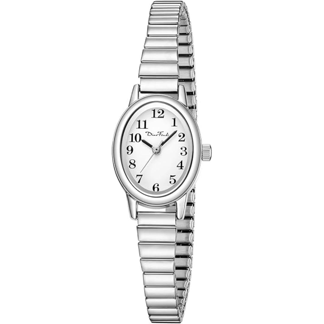 Luxury style women's gold watch worn as elegant wrist jewelry