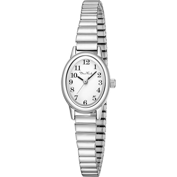 Luxury style women's gold watch worn as elegant wrist jewelry