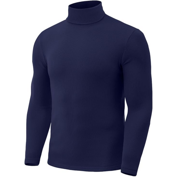 Mens thermal turtleneck jumper in classic knit for cold weather fashion