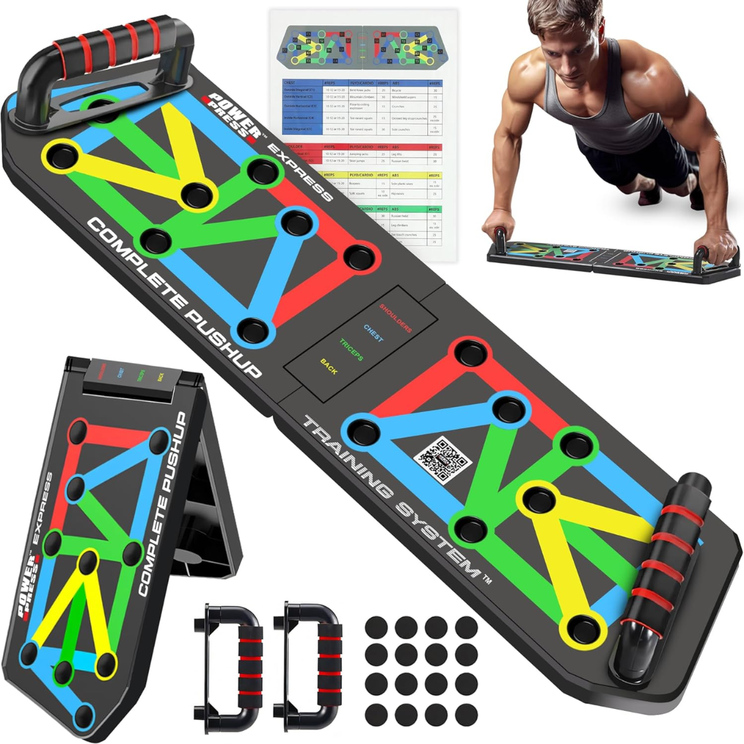 Compact folding push-up board set for home fitness and gym routines