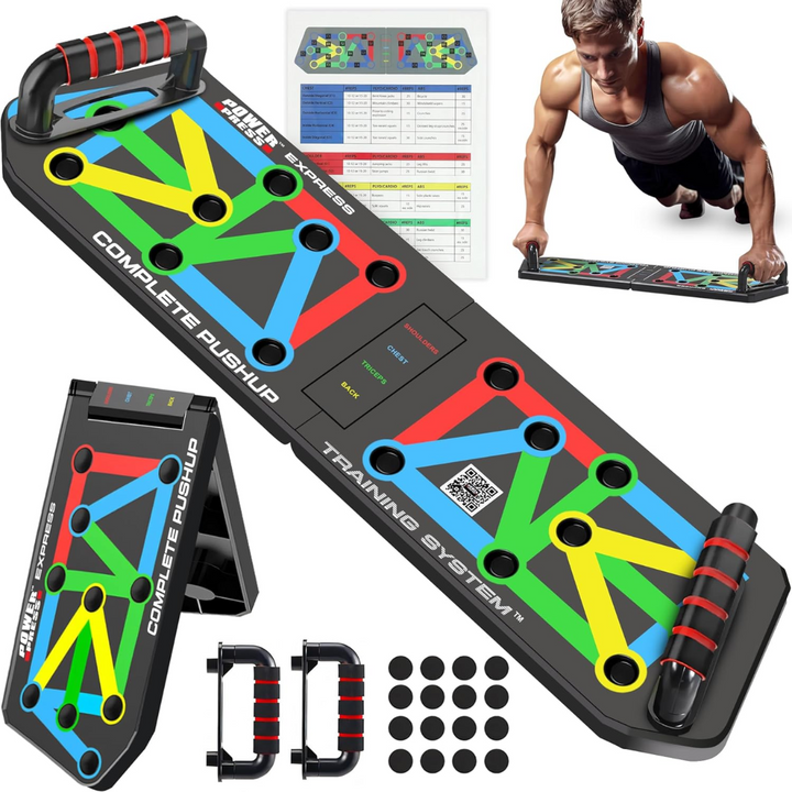 Compact folding push-up board set for home fitness and gym routines