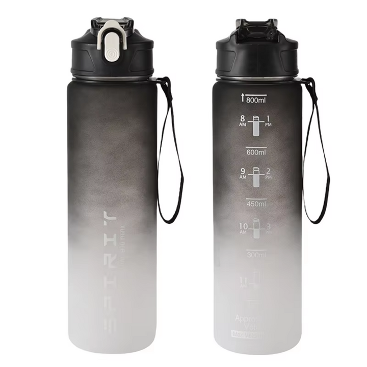 Lightweight gym water bottle 1 litre capacity for hydration on the go
