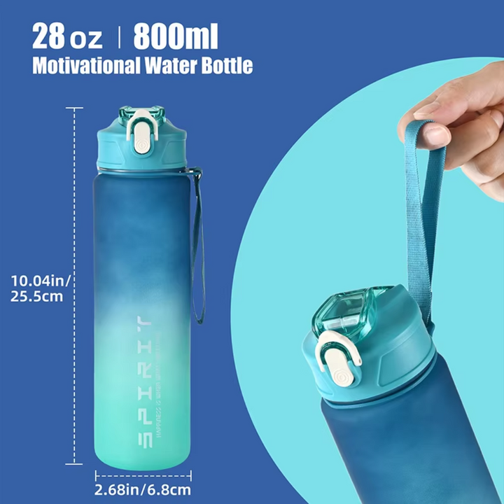 Unisex 1L leak-proof sports water bottle for gym fitness and outdoor activities