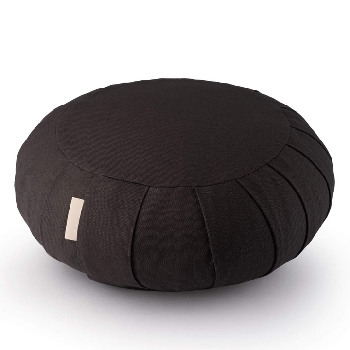 Detailed stitch work on premium buckwheat yoga pillow for posture support