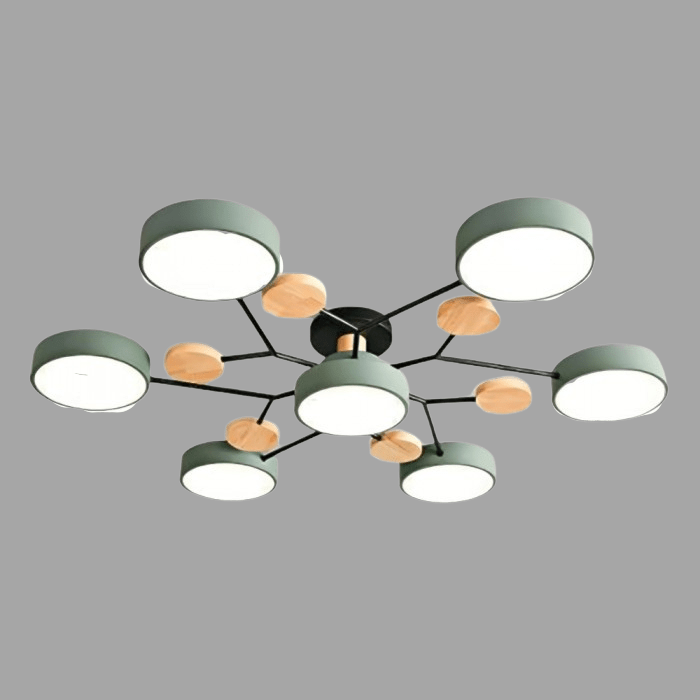 Scandinavian ceiling lamp fixture with multi-head branch design