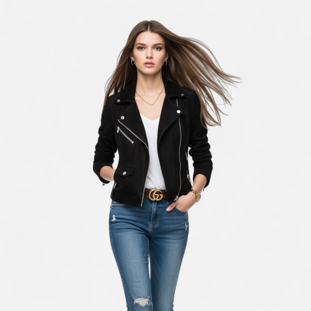 Streetwear casual outerwear bomber jacket for women with front zipper