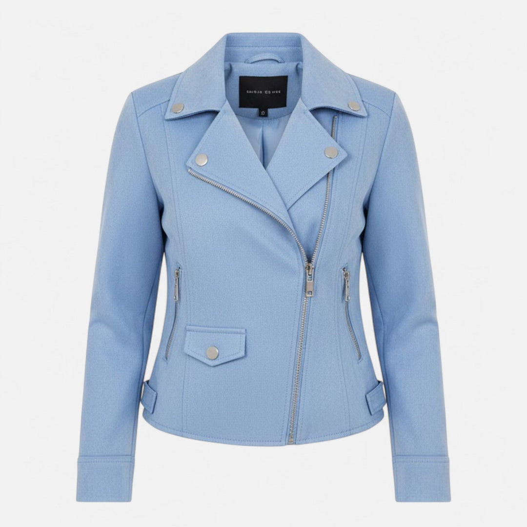 Inner lining view of quality women's zip-up jacket