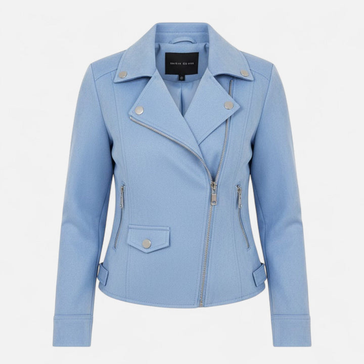Inner lining view of quality women's zip-up jacket