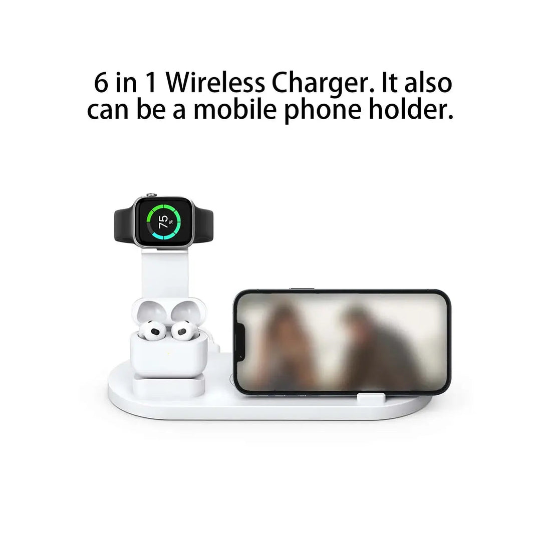 Compact desk organizer and fast wireless phone charger stand