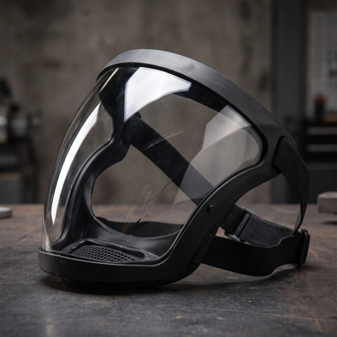 Safety gear full-face mask with adjustable strap for workwear