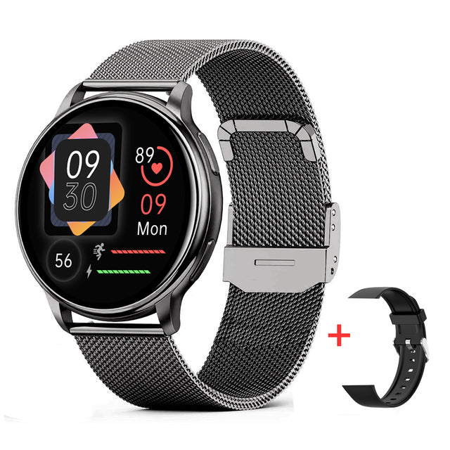 Smart fitness watch package including charging cable and user manual